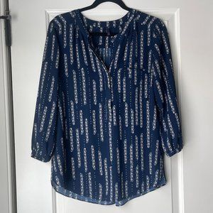 NYDJ Size M Blouse in Blue Floral